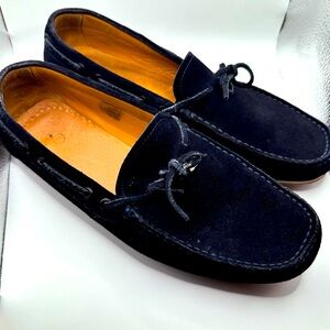 Emporio Armani Men’s Driving Moccasins – Size 43 (US 10) Navy Suede, Gently Worn